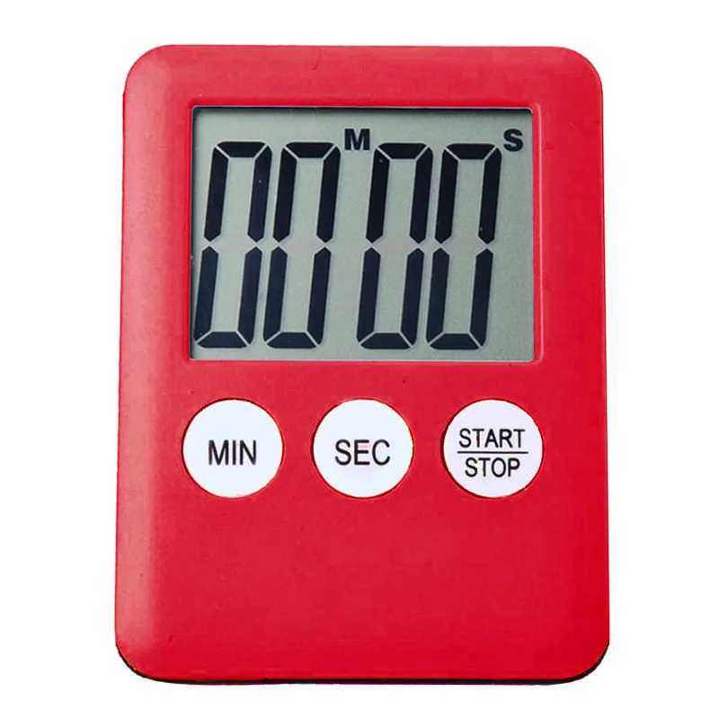 

Simple Super Thin LCD Digital Screen Kitchen Timer Fashion Square Cooking Timer Count Up Countdown Alarm with Magnet