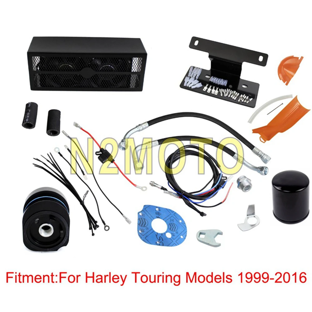 Best Price Motorcycle Black Chrome Oil Cooler 2.0 Reefer for Harley Touring Road King Street Glide Road Glide FLHX FLHR FLTR 1999-2016