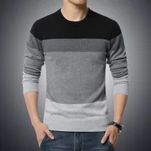 2017 Autumn Casual Men’s Sweater O-Neck Striped Slim Fit Knittwear Mens Sweaters Pullovers Pullover Men Pull Homme M-5XL