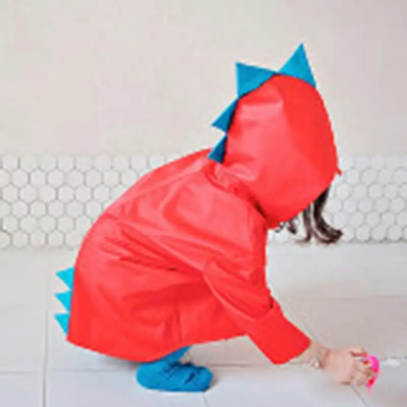 

Cartoon Dinosaur Design Kids Raincoat Waterproof Kindergarten Students Rain Coat Poncho Cute Baby Boys Girls Clothes