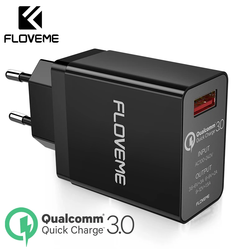 

FLOVEME 18W Quick Charge 3.0 USB Fast Charge Charging Charger QC3.0 Wall Mobile Phone Charger for iPhone Xiaomi Huawei P20 lite