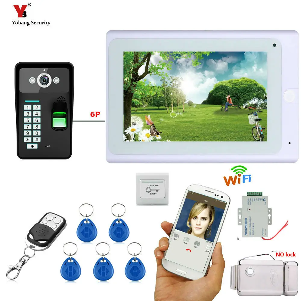 Yobang Security 7 &quotHD видео дверной звонок WIFI код ID карты разблокировка комплект