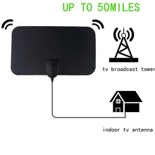 

EU Plug 50 Miles Booster Active Indoor Aerial HD Flat Design Kebidumei TV Antenna 4K 25DB High Gain HD TV DTV Box Digital