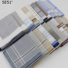 5 шт./лот) мужской платок из полиэстера и хлопка/классический стиль с принтом в клетку 40 см/много использования