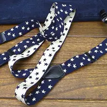 Для Мужчин's и wo Для мужчин четыре кулачковый жаккардовая ремни-подтяжки клипсы для ношения на поясе Эластичный регулируемый темно-синие плечевой ремень