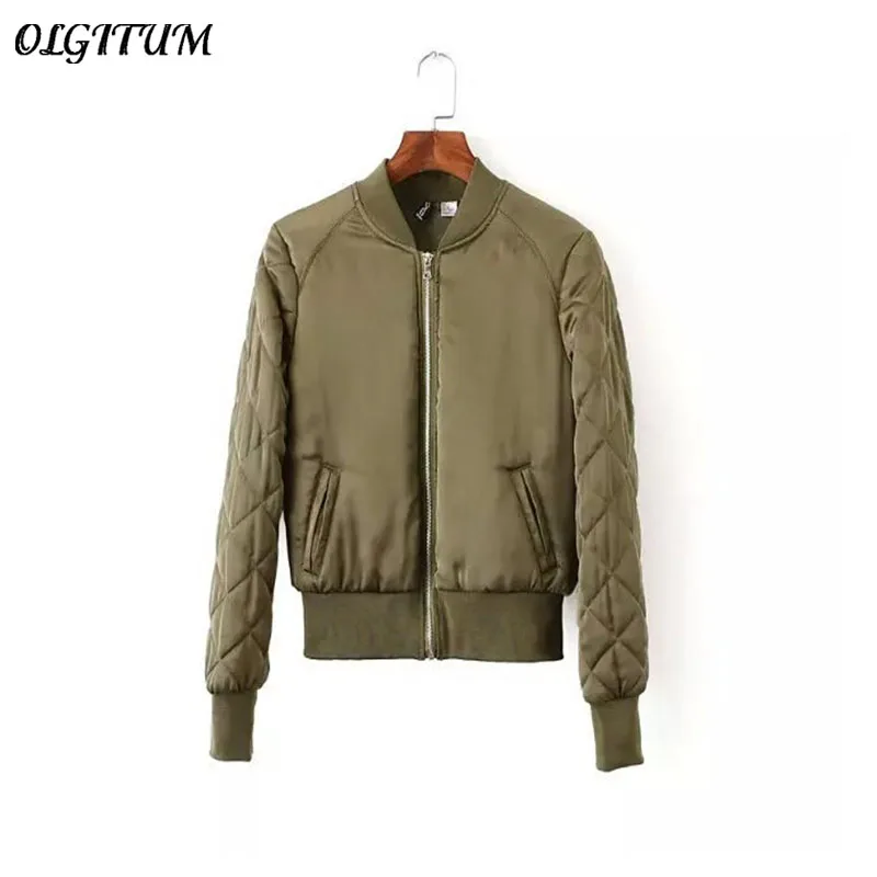 

Fashion 2019 Brand Autunm Winter Warm Women jacket Zip Up Quilted Coat Jacket Short Thin Padded Bomber Fleece Outerwear