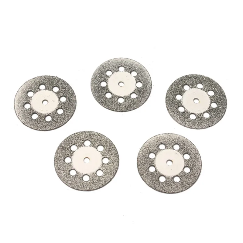 5pcs 22mm 9 Holes Diamond Coated Cutting Discs with 1 Mandrel for Dremel Rotary Tools Accessories w