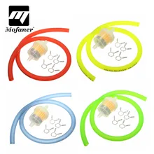 Filtre à gaz pour Moto 6mm | Tuyau à essence, ligne + 4 Clips, Moto Scooter, Dirt Bike, jaune rouge bleu vert