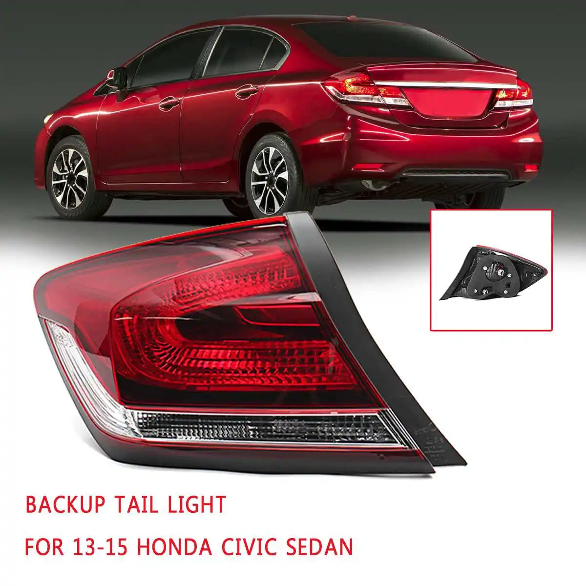 Внешний задний фонарь для Honda Для Civic Sedan 2013 наружный стоп-сигнал задний фонарь 33550TR0A51/HO2804102 - Цвет: Left side