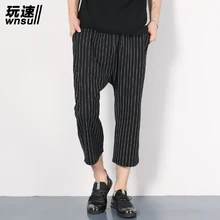 Мужская одежда мода BIGBANG GD певица стилист прямые в полоску мешковатые брюки Широкие брюки штаны-шаровары костюмы