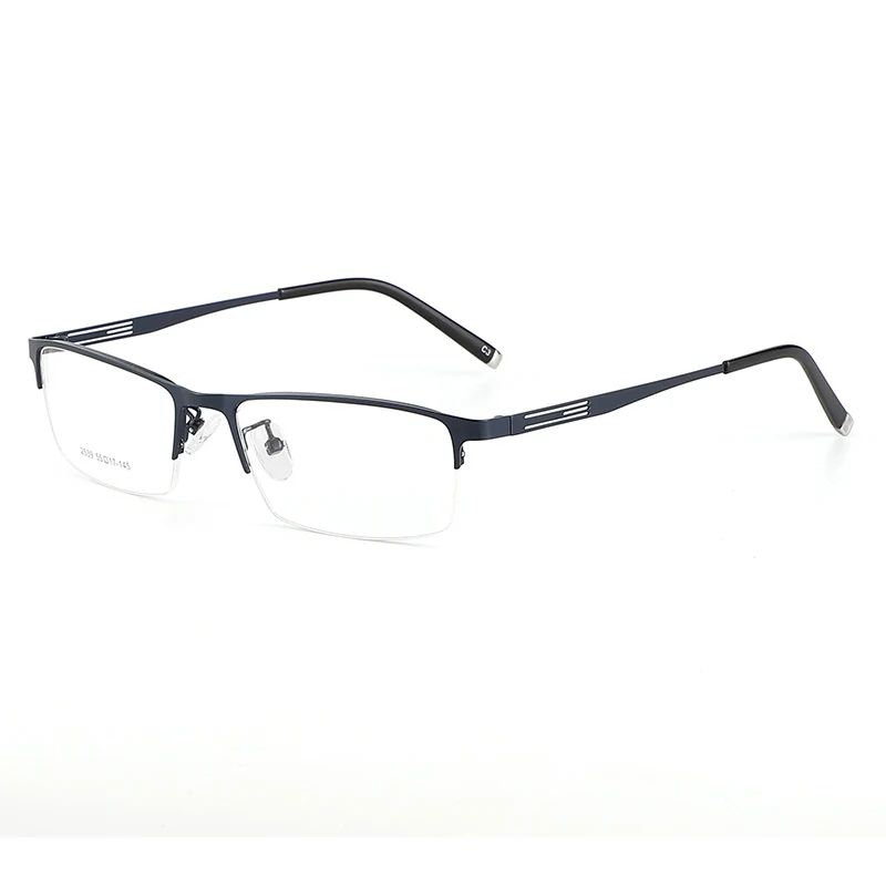 BCLEAR Оправа очков из титанового сплава мужские сверхлегкие квадратные очки для близорукости по рецепту металлические полуоправы оптические оправы очки - Цвет оправы: blue