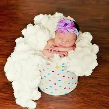 Милые модные реквизит для фотографии новорожденных белый Одеяло большой шар волна мяч Одеяло Детские реквизиты помпоны ручной работы пышные одеяла 80*80 см