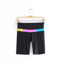Женщины Красочные талии шорты для йоги половина спорта Fit Thight