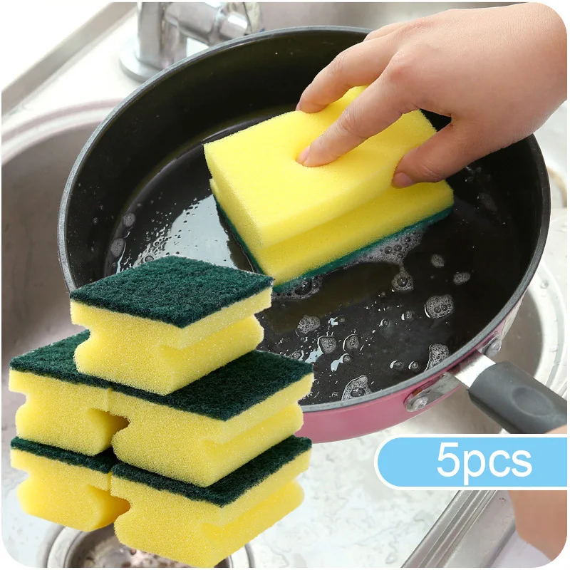 

Strong 5Pcs/Set Decoration Cleaning Sponge Magic Sponge Bowel Cleaner for Kitchen Bathroom Thick Double Cleaning Sponges