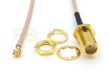 

100pcs SMA Female Nut Bulkhead to U FL IPX IPEX RF Coax Adapter RG178 cable wholesale