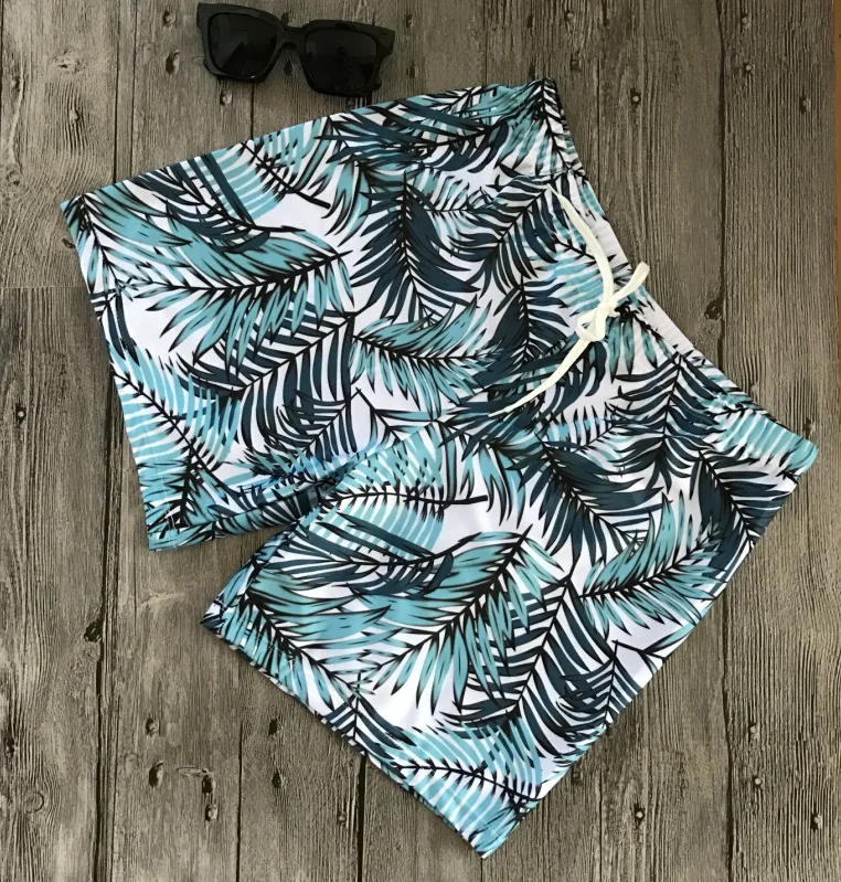 Green Couple Men Board Shorts Swimming Trunks Boxer Joggers Running Sweat Swimsuit Beach Surfing Boardshort Sport Fitness Plus