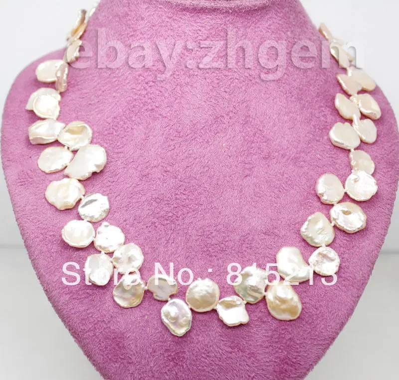 

ddh001479 natural pink keshi pearl strands necklace 17"long fashion jewelry