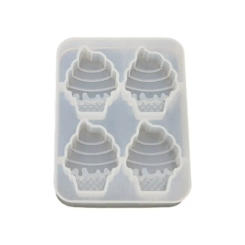 

Crystal Epoxy Mould DIY Ice Cream Mold 4 with Mirror Handmade Pendant Baking Making Resin Molds