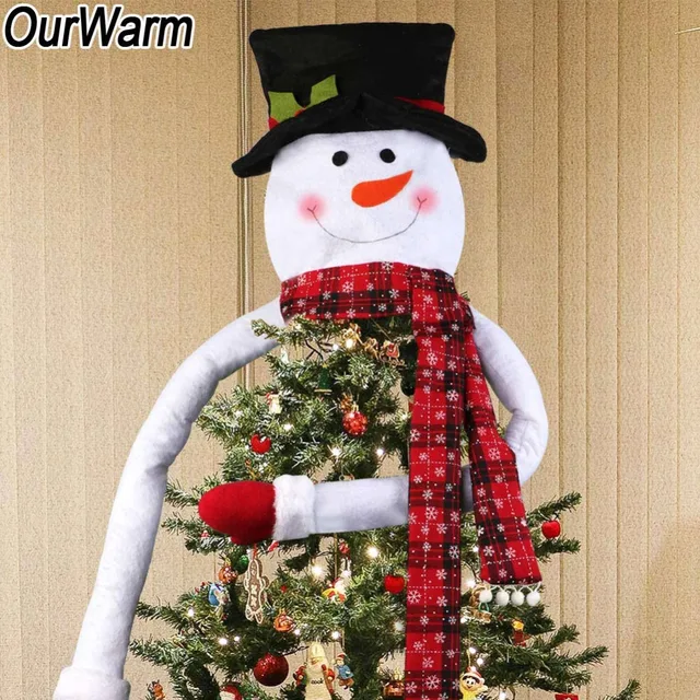 OurWarm Snowman Hat Christmas Tree Topper Decorations Xmas Ornament New Year Decoration 6 OurWarm Snowman Hat Christmas Tree Topper Decorations Xmas Ornament New Year Decoration 6