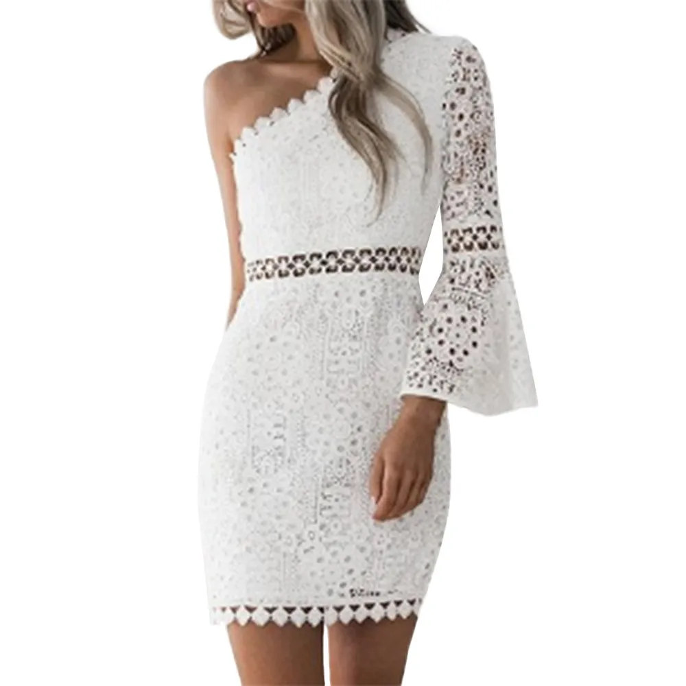 

Vintage hollow out lace dress women Elegant sleeveless white dress summer chic party sexy dress vestido de festa 2019 elegant
