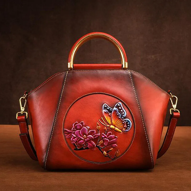 Echt Reliëf Lederen Messenger Top Handvat Tas Retro Handtas Totem Patroon Hoge Kwaliteit Natuurlijke Huid Vrouwen Schouder Draagtas Echt Reliëf Lederen Messenger Top Handvat Tas Retro Handtas Totem Patroon Hoge Kwaliteit Natuurlijke Huid Vrouwen Schouder Draagtas