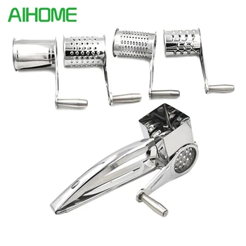 

4pcs/Set Stainless Steel Cheese Grater Hand-operated Rotary Cheese Grater Innovative And Multi-functional Cheese Graters