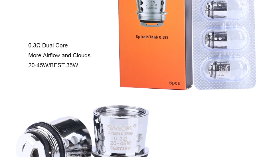 5/10 шт. SMOK спирали Core 0.3ohm/0.6ohm катушки для спирали/спирали плюс емкость распылителя E Жидкость для электронных сигарет, электронные сигареты электронная сигарета с Япония хлопковые оригинальные футболки