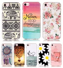 New Soft Beautiful Pattern TPU Thin Case For Apple iPhone 7 Case A1660 Mobile Phone Slim Rubber Silicone Bags Back Cover Skin