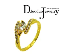 24 Gold-Color Unbelievable Charming Rings Gift Cubic Zirconia Luxurious Rings For Women Jewelry Free Shipping R-3