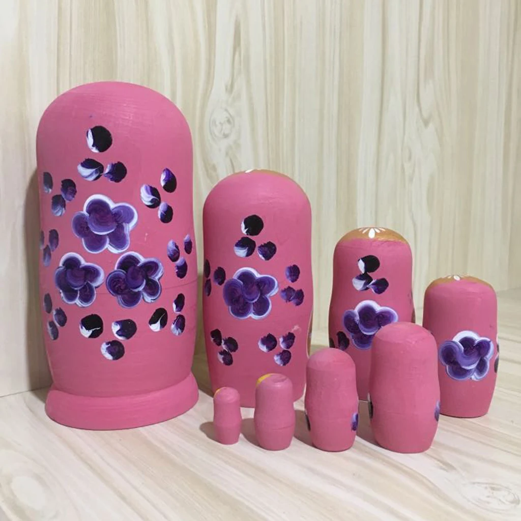 Hand Painted Wooden Nesting Dolls Matryoshka Babushka Set Russian Dolls Home Decoration Kids Birthday Chrismas Gifts
