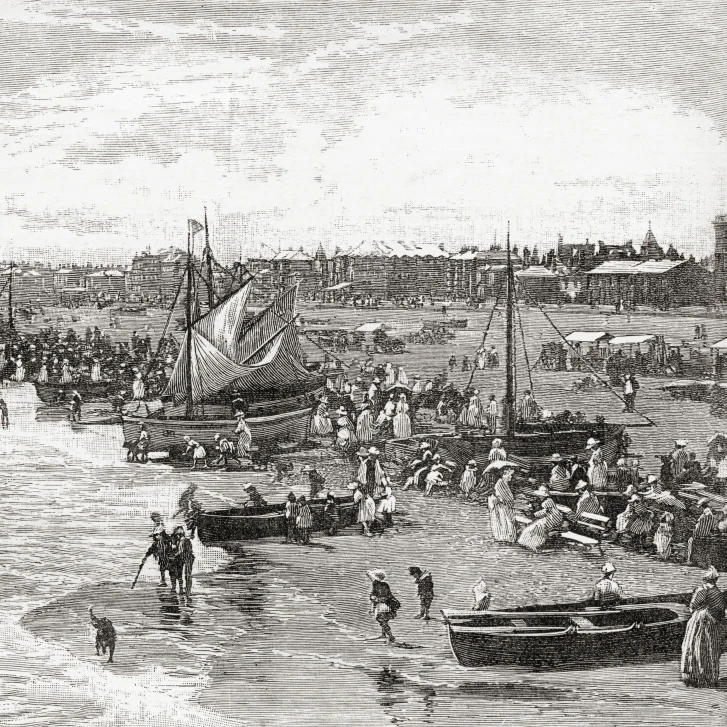 The Beach At Yarmouth  Norfolk  England In The Late 19Th Century. From Our Own Country Published 1898 Print (17 x 12)
