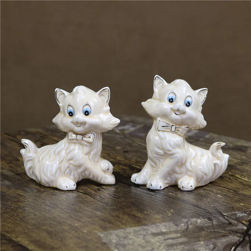 Nouveau Ne Porcelaine Couple Kitty Figurine Fait A La Main En Ceramique Chat Amoureux Miniature Animal Decor Cadeau Et Artisanat Ornement Accessoires Aliexpress