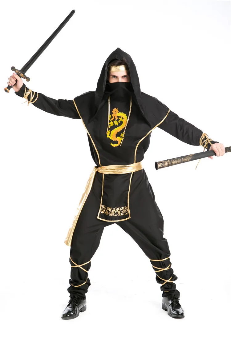 Высококачественный симпатичный крутой черный костюм для косплея «ниндзя» взрослый человек Хэллоуин игры вечерние Воин одежда для боевых искусств для мальчиков