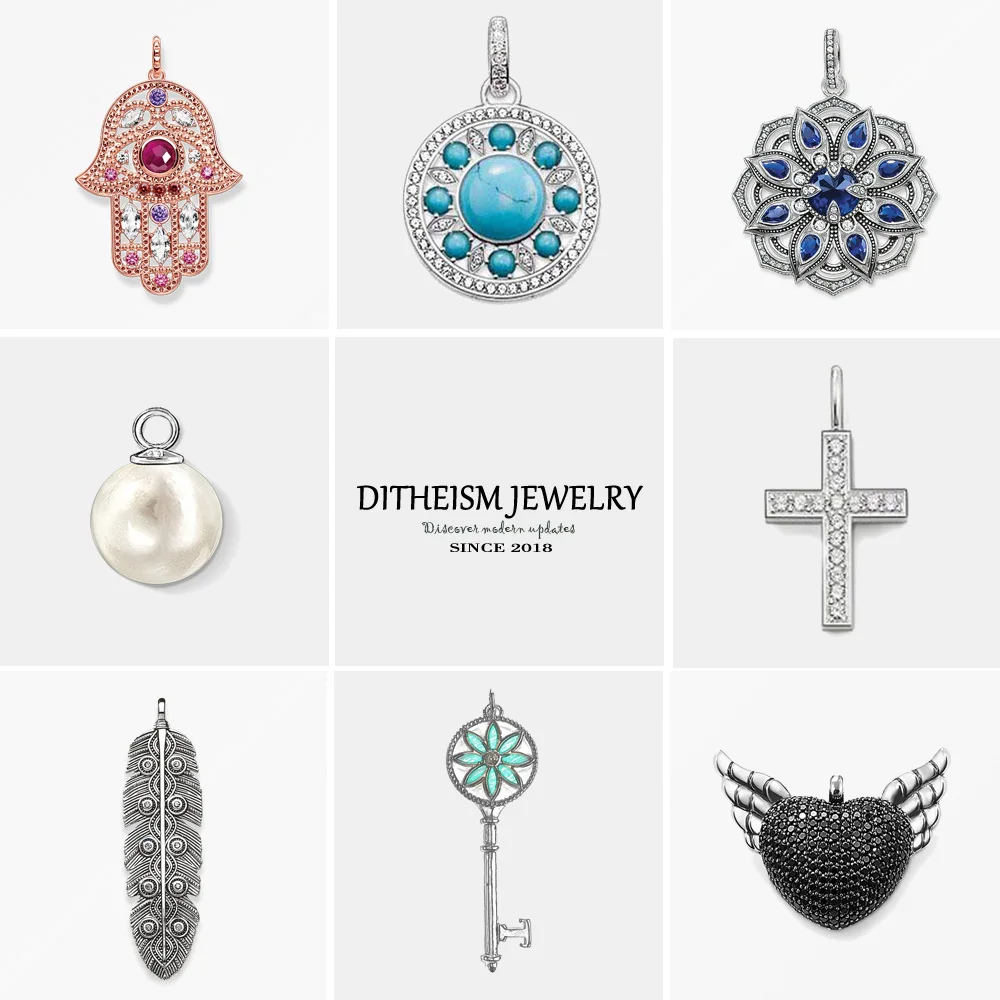 

Blue Stone Ornament Karma Beads Pendant, 2018 Fashion Jewelry 925 Sterling Silver Trendy Gift For Women Girls Fit Necklace