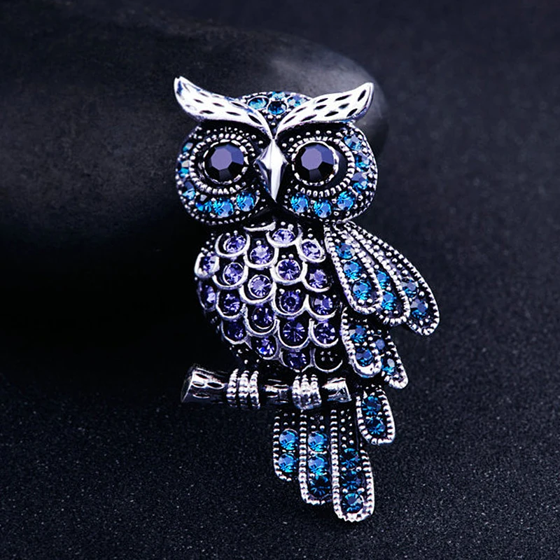 

Fashion Owl Brooches Zinc Alloy Trendy OL Office Imitation Rhinestone Brooch Men's Women's Gifts Clothes Accessories