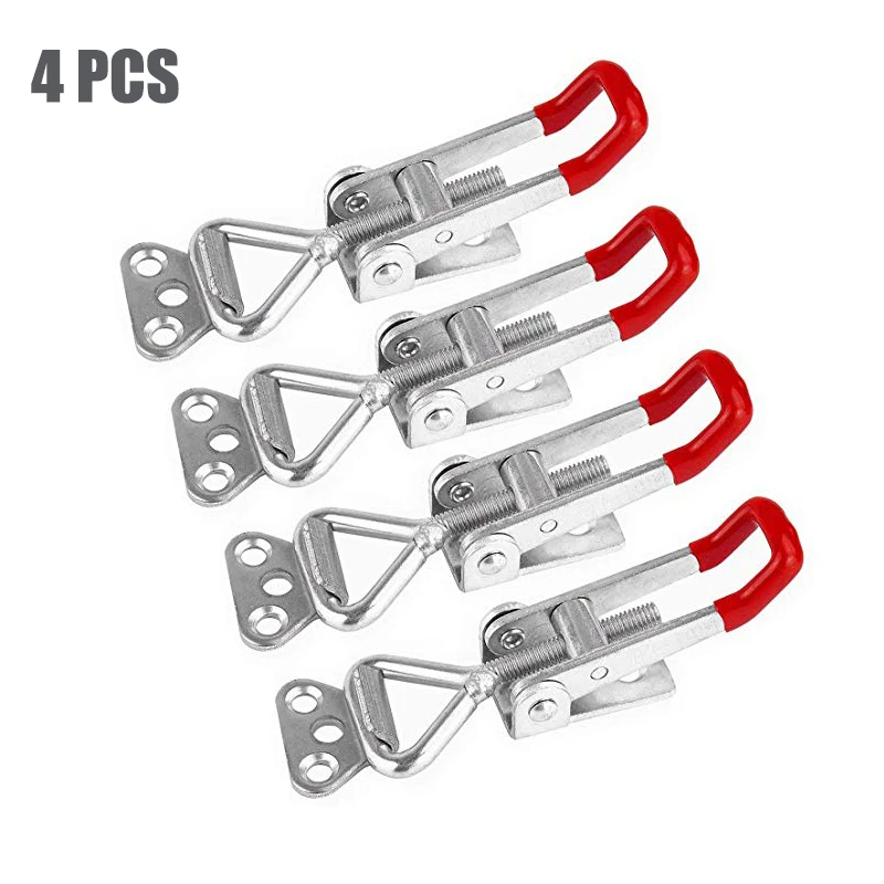 

4Pcs Toggle Latch Clamp Adjustable Toolbox Lever Handle Toggle Latch Catch Lock Clamp Hasp Stainless Steel