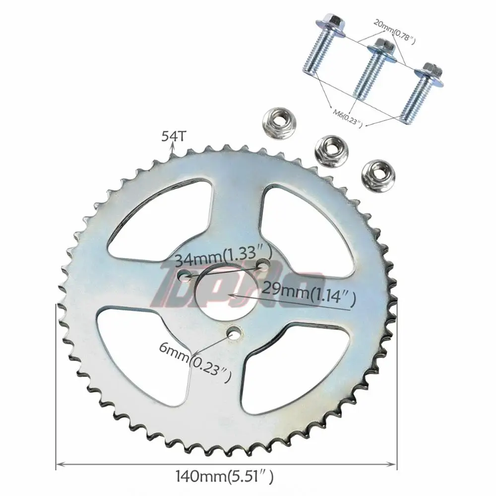 TDPRO T8F 54T 26mm/29mm/35mm Rear Back Chain Sprocket Cog For 2 Stroke 47cc 49cc 110cc 125cc 140cc Pocket Dirt Pit Bike Chopper