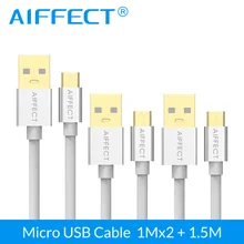 AIFFECT 3 шт. 1Mx2 1.5Mx1 микро USB кабель для мобильного телефона для samsung huawei LG Android 3A Быстрая зарядка USB данных
