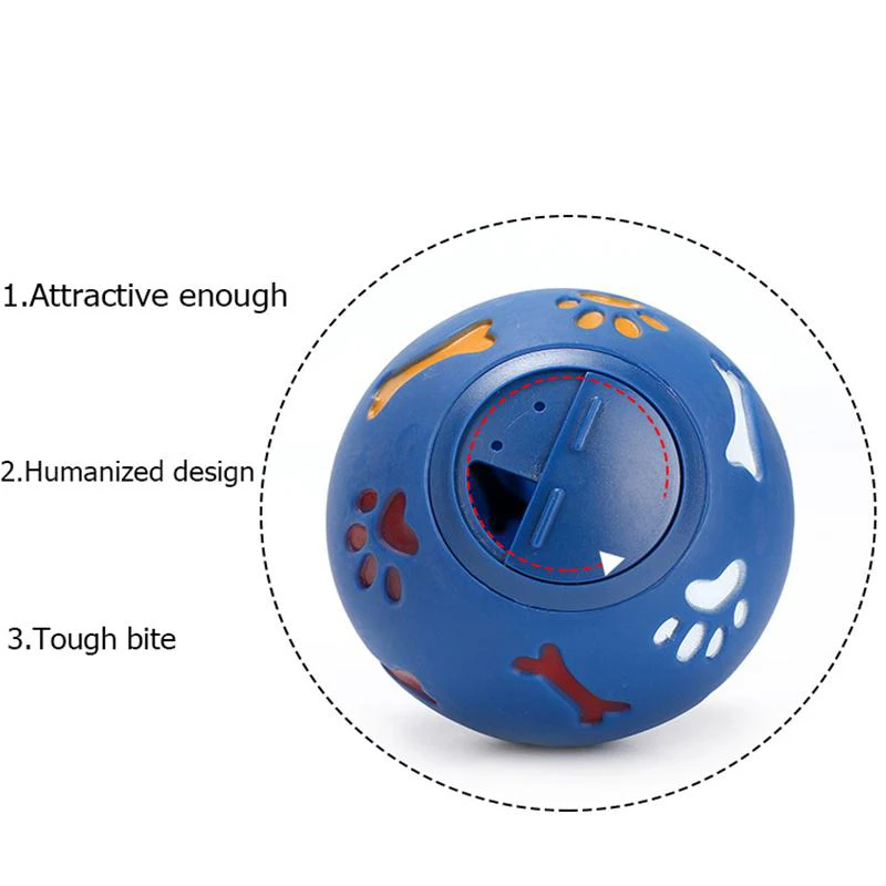 Питомец собачий корм, мяч для утечки, укусаемые игрушки, диспенсер для еды для маленьких и крупных собак, красный, синий, Интерактивная игрушка с ароматом собаки