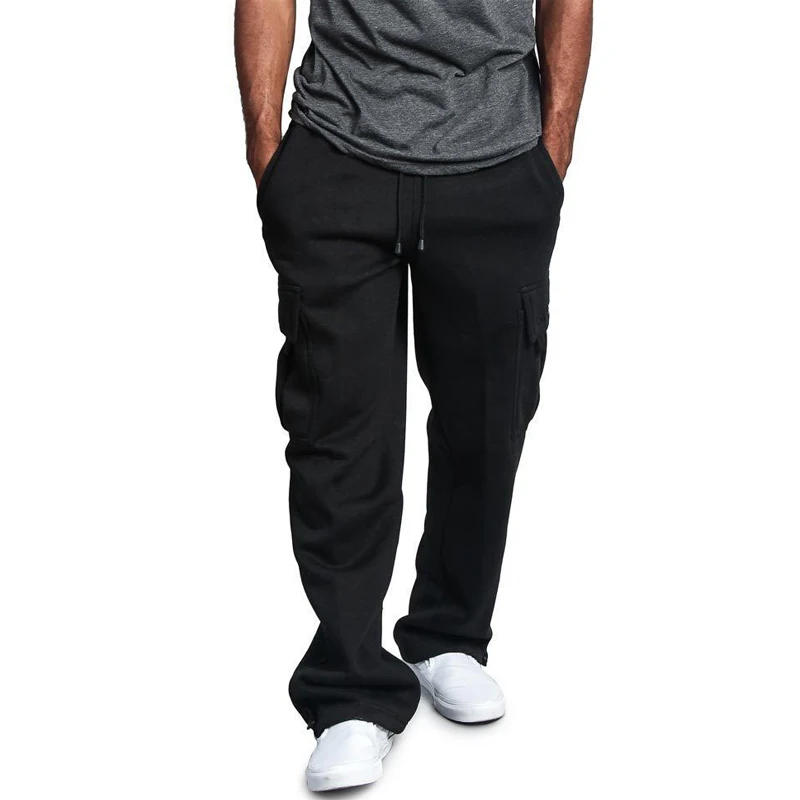 Новинка; Весенняя спортивная одежда; мужские брюки с эластичной резинкой на талии; спортивные брюки; свободные карманы; мужские брюки для бега; повседневные брюки; SA622 - Цвет: Black