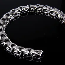 Браслеты для Для мужчин ювелирные изделия Прохладный Нержавеющая сталь Дракон зерна Браслеты для Для мужчин личности Киль Для мужчин S Браслеты