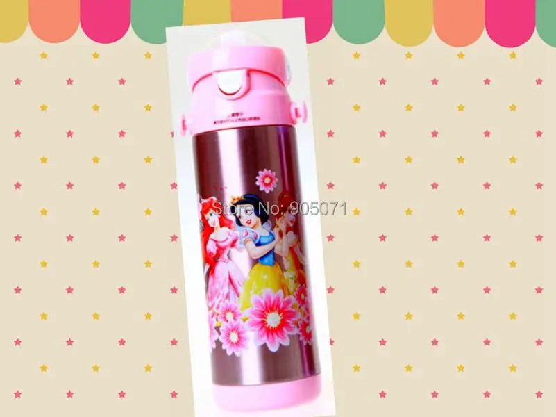 1pcs, 500ml straw type water bottles, student bottles, keep the warm long time double steel for