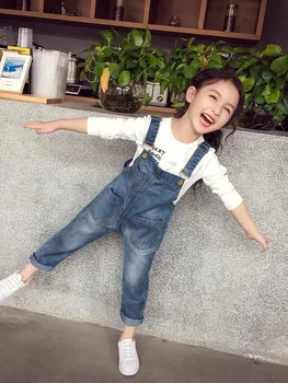 

Overalls For Baby Girls Denim Pants Casual Kids Jumpsuit Children Clothing Girls Jeans Trousers 3 4 5 6 7 8 Years