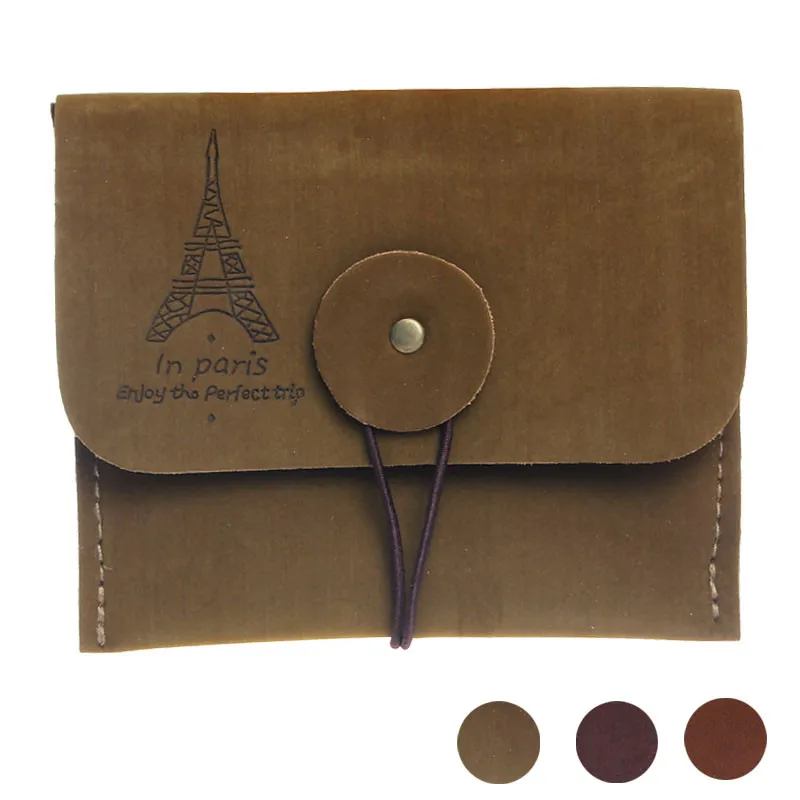 

2019 Hot Sale New Retro Paris Tower Memory Unisex Coin Purse Coin Key Holder Mini Wallet Fashion Money Bag For Men Purse