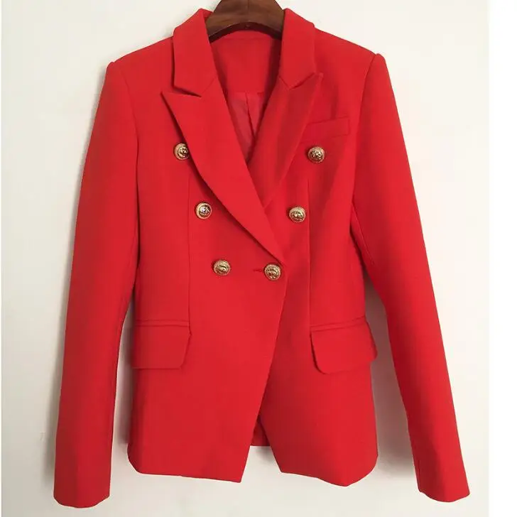 Blazer Women Red Elegant Slim Fit Suit Jacket Female 2021 Autumn Winter