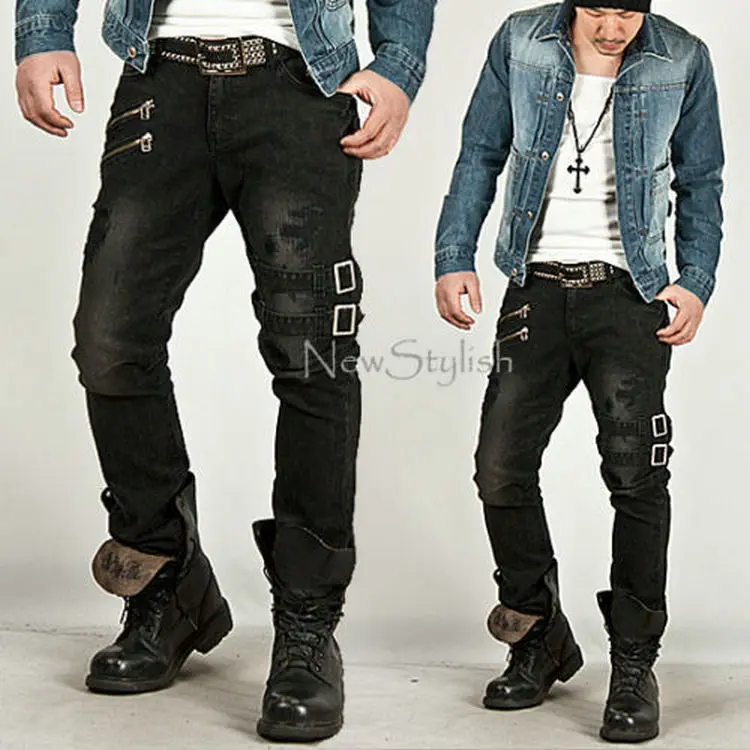 New Mens Fashion Best Pants Bottom Vintage Double Belt Grunge Black Slim Jeans In Casual From Clothing Accessories On Aliexpress New Mens Fashion Best Pants Bottom Vintage Double Belt Grunge Black Slim Jeans In Casual From Clothing Accessories On Aliexpress