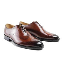 2017 Men Flat Vintage Retro Custom Mens Oxford Shoes Formal Dress Wedding Party Business Genuine Leather original design