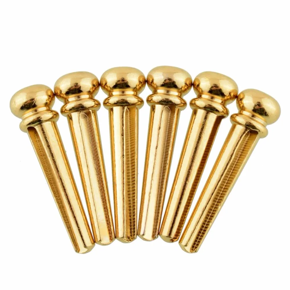 6Pcs 1.18 inch High Quality Universal Brass Guitar Bridge Pins End Pin