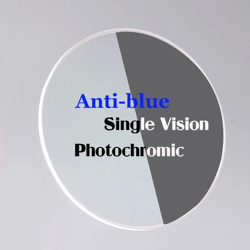 Prescription Single Vision Lenses Anti Blue Ray Photochromic Myopia Eyeglasses Lens MR-8 Rimless Glasses Optical Lenses BOER
