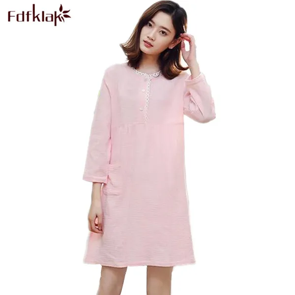 

Spring Summer New Women Night Dress Sleepwear Sexy Cotton Nightgown Elegant Nightgowns For Women White Night Gowns Ladies Q201